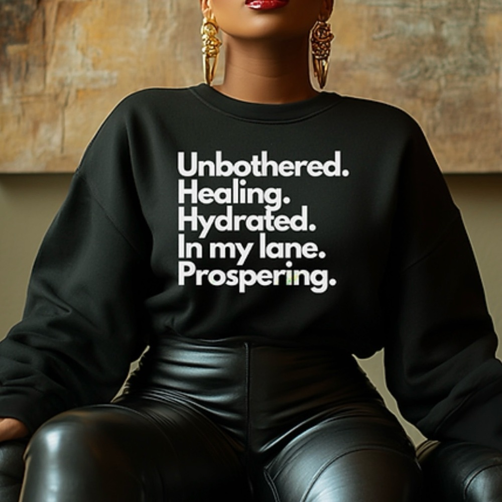 Black Sweatshirt with Bold Text